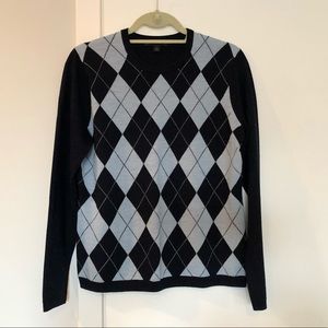 Blue argyle sweater from Brooks Brothers